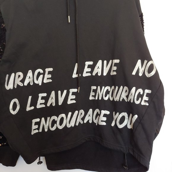 Nanhan hoodie with sequin balloon sleeves and quote - Picture 5 of 14
